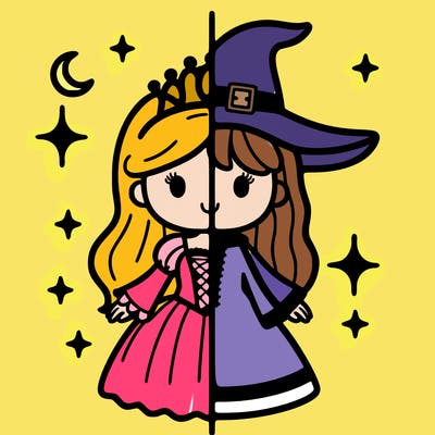 split princess and witch