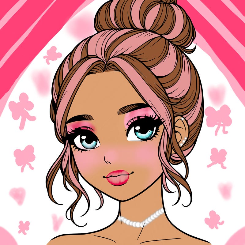 realistic pretty girl with hair in bun