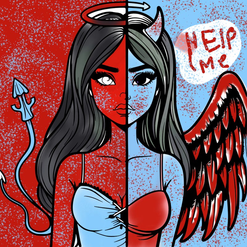 devil vs angel realistic girl