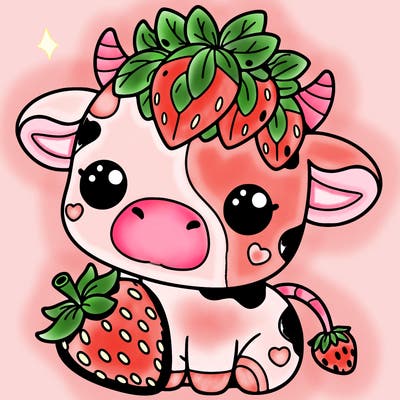 cute strawberry cow