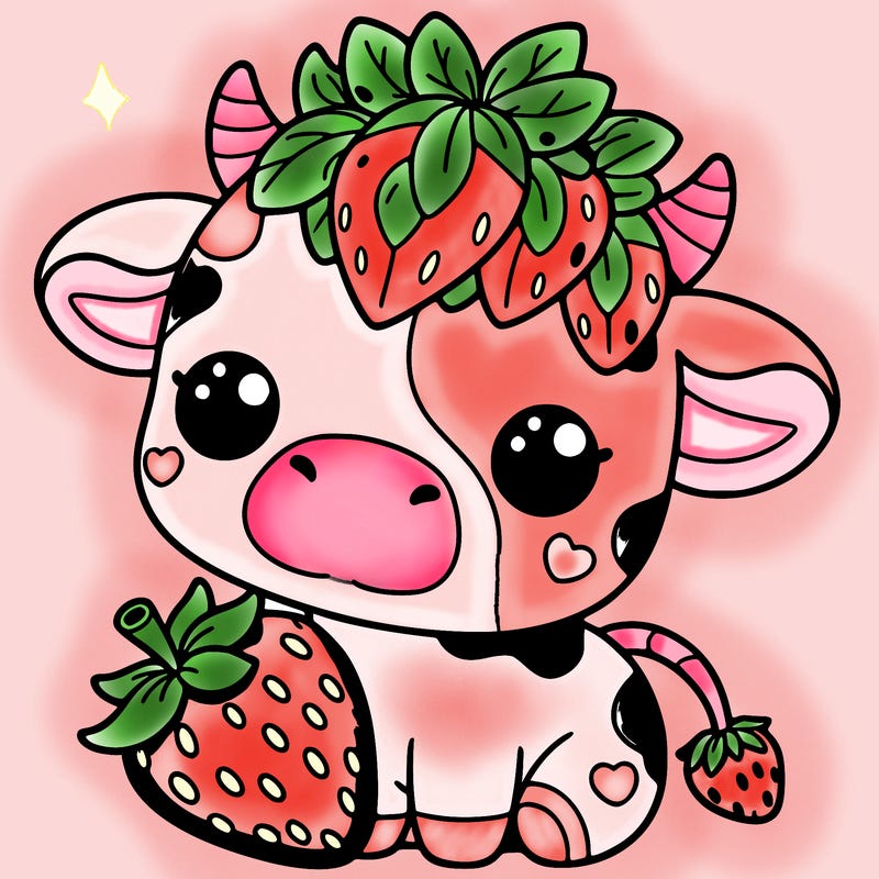 cute strawberry cow