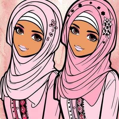 beautiful teenage muslim girl realistic