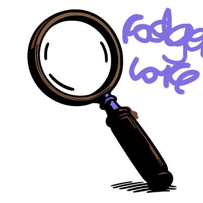 an old style magnifying glass with a short single handle