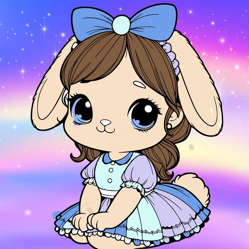 cute easter bunny girl realistic