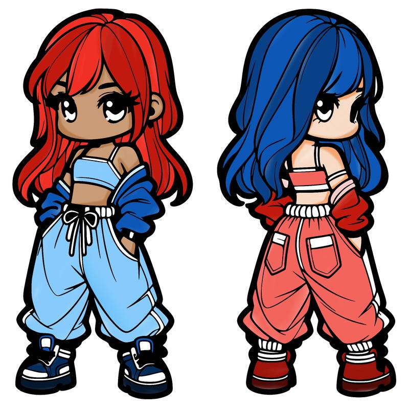 girl in crop top and baggy pants