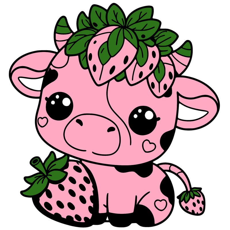 cute strawberry cow