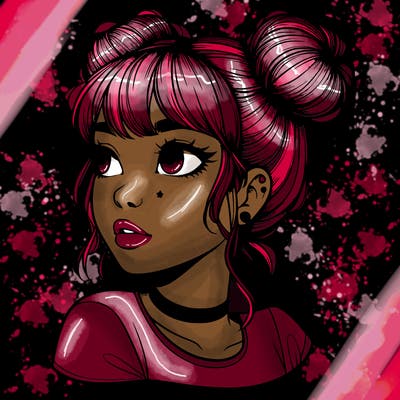 realistic girl with spacebuns