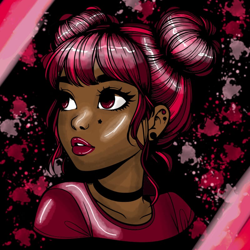 realistic girl with spacebuns
