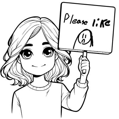 realistic girl holding up a sign
