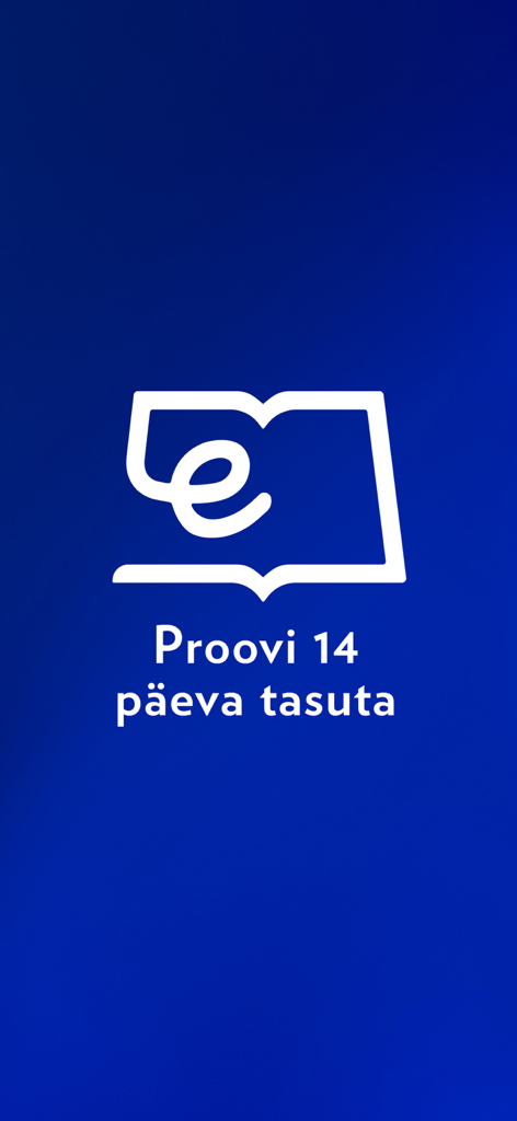 Elisa Raamat - Elisa Raamat logo with a 14 day free trial offer text in Estonian