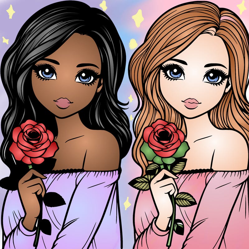 realistic girl with a rose