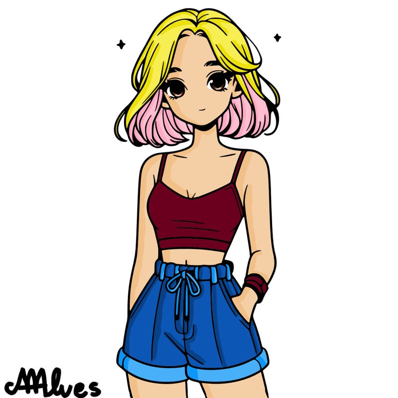 very beautiful girl with a crop top and shorts