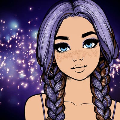 realistic girl with braids