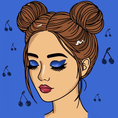 woman with hair buns