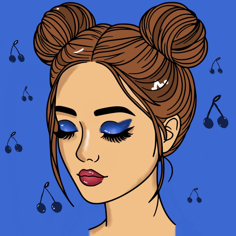 woman with hair buns