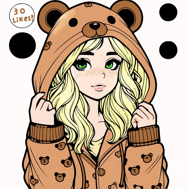 realistic girl in a animal pjs hoodie