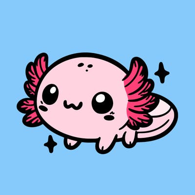 cute easy baby axolotl