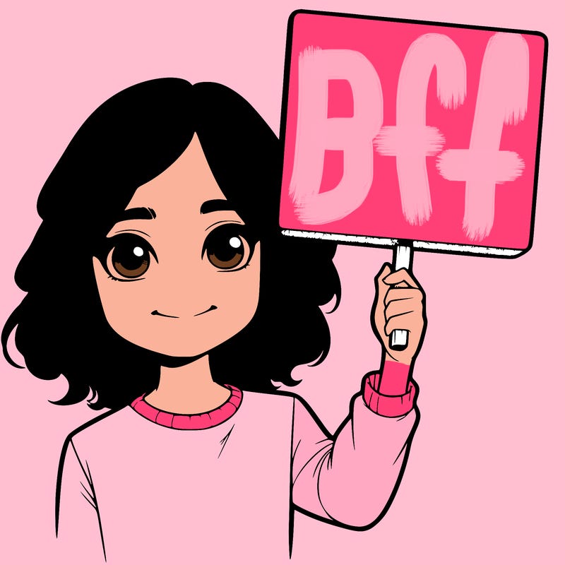 realistic girl holding up a sign