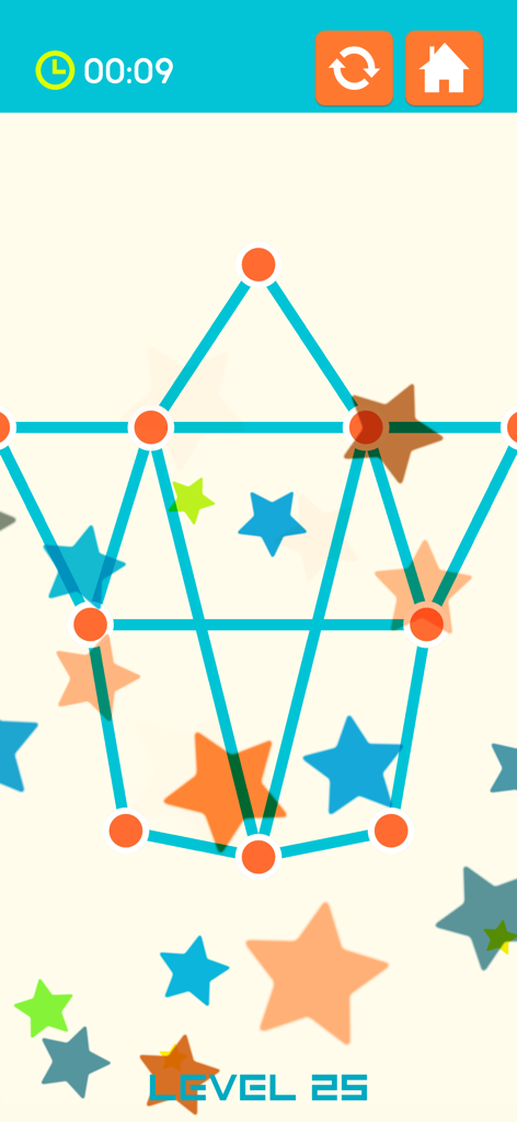 Connect the Graph - A connect the dots logic puzzle in the Connect the Graph mobile game level 25.