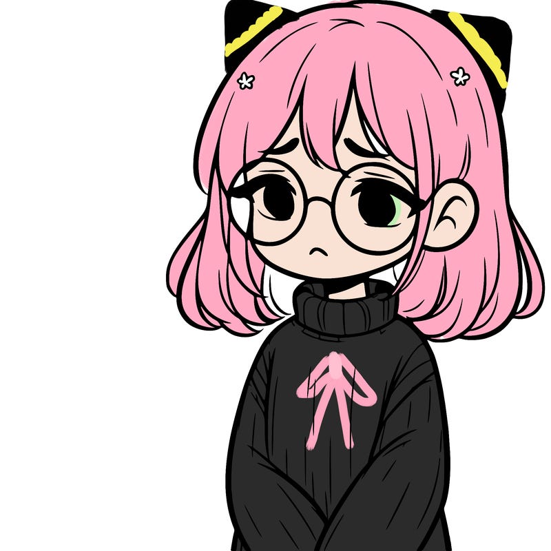 sad girl with glasses in a sweater