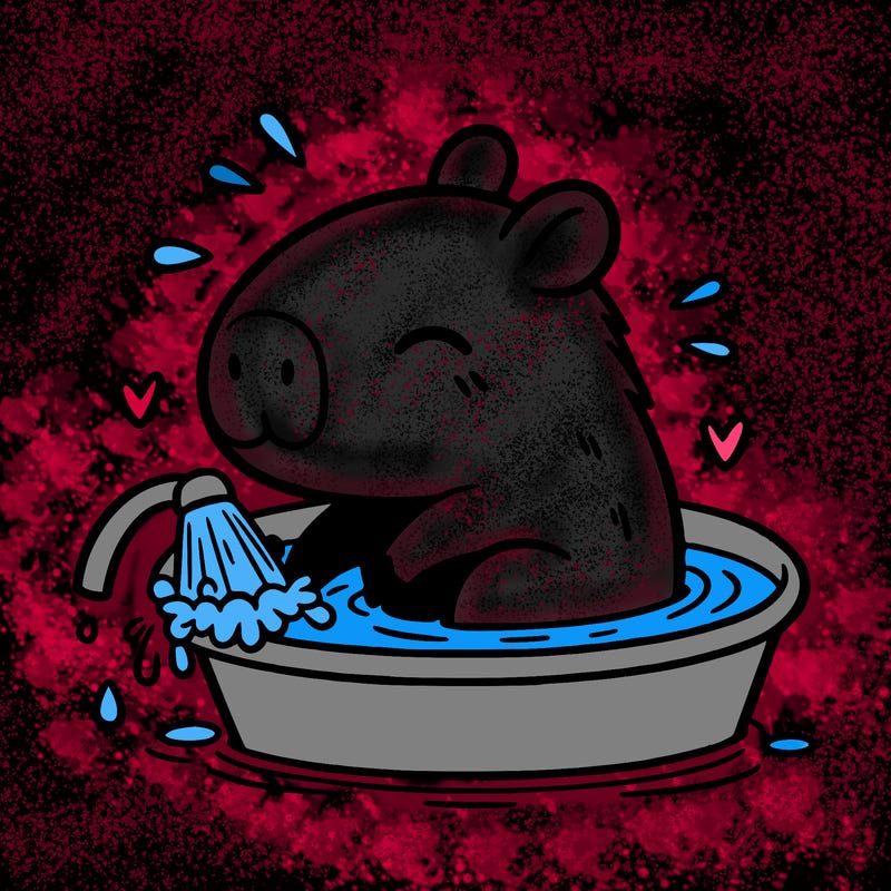 capybara taking a bath