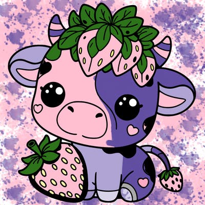 cute strawberry cow