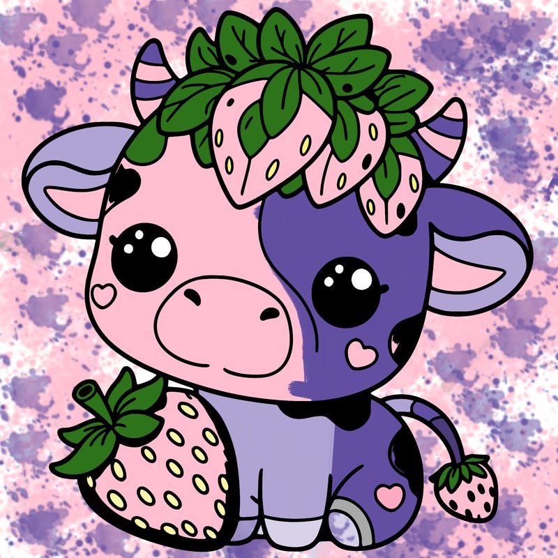 cute strawberry cow