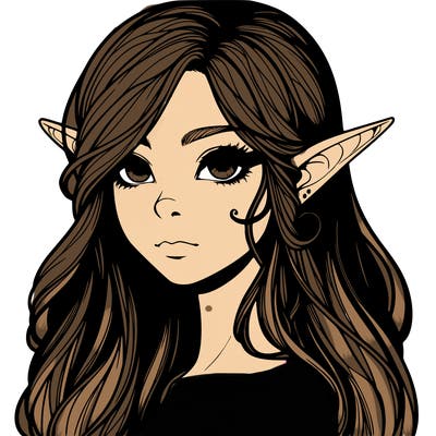 elf girl realistic dark fantasy