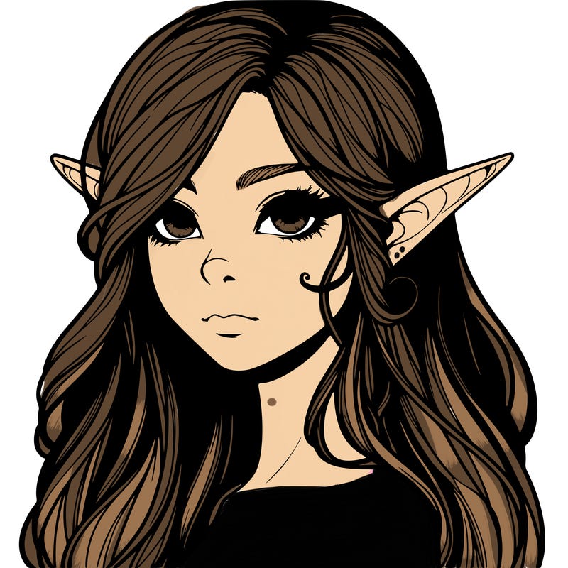 elf girl realistic dark fantasy