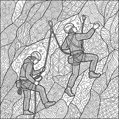 Embark on an epic coloring journey with our Zentangle Lead Climbers template. This intricate design combines the thrill of mountaineering with the meditative beauty of Zentangle patterns, offering a unique challenge for your creative spirit.
