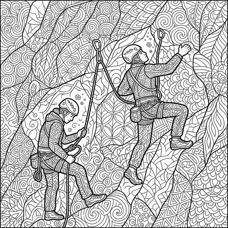 Embark on an epic coloring journey with our Zentangle Lead Climbers template. This intricate design combines the thrill of mountaineering with the meditative beauty of Zentangle patterns, offering a unique challenge for your creative spirit.