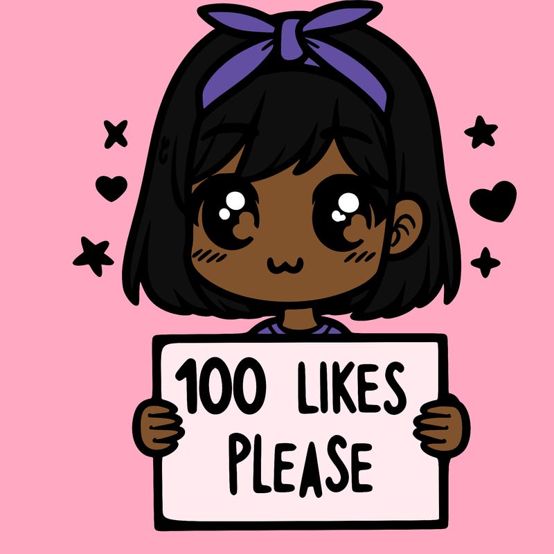 girl holding sign saying 100 likes please