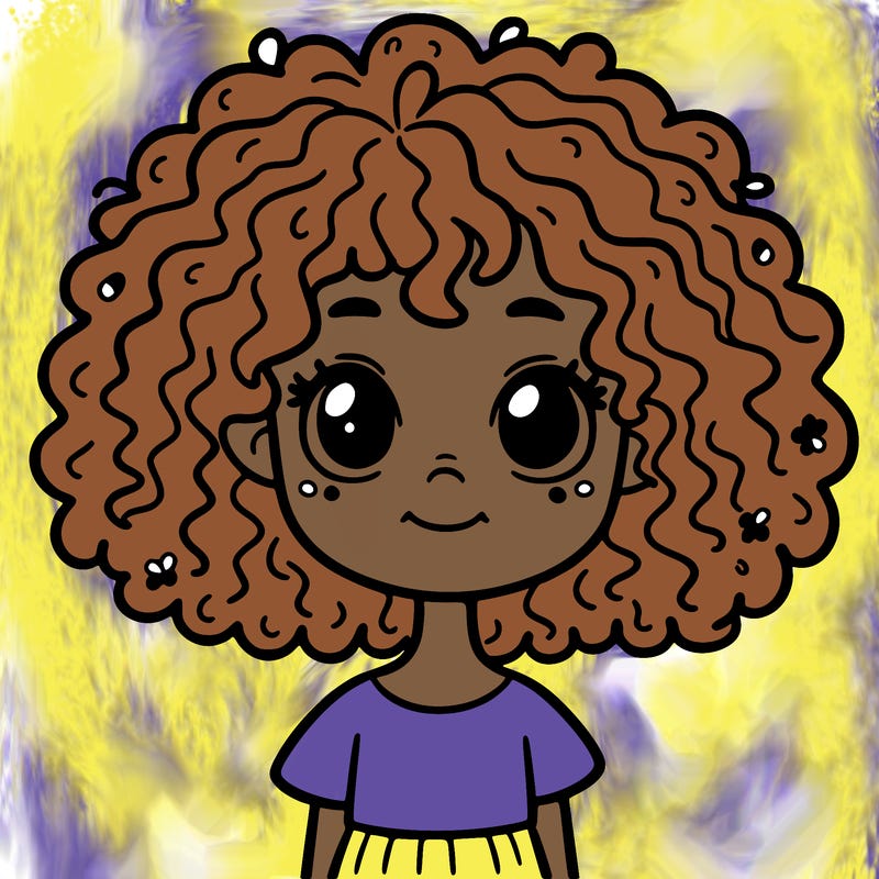 girl with short curly hair