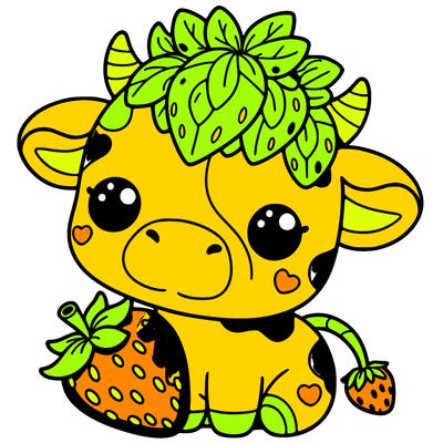 cute strawberry cow