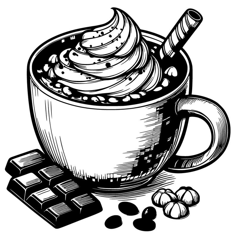 realistic cup of hot chocolate