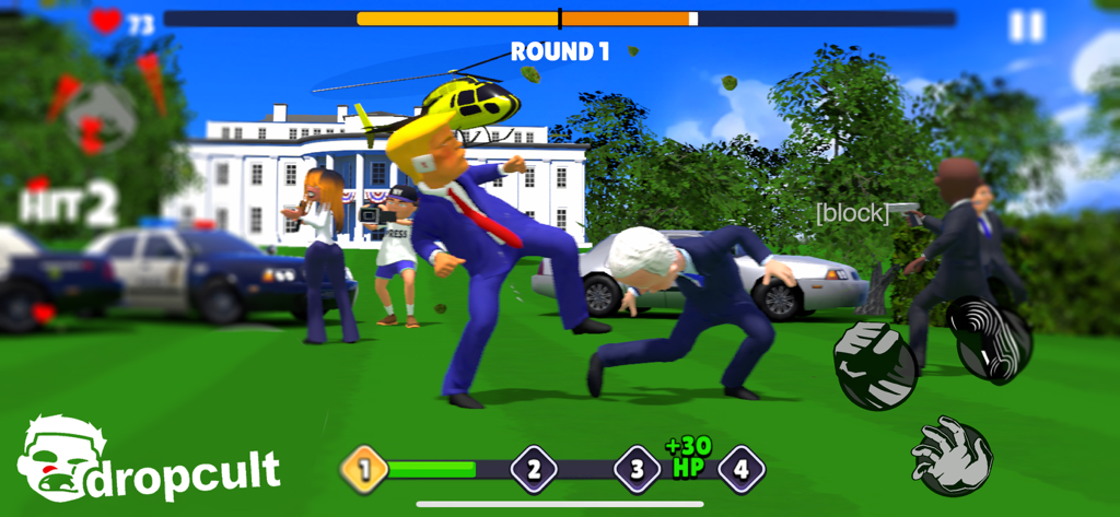 dropcult - Physics-based fighting gameplay in dropcult featuring customizable characters and destructible environments.