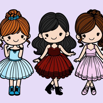 girls in party dresses