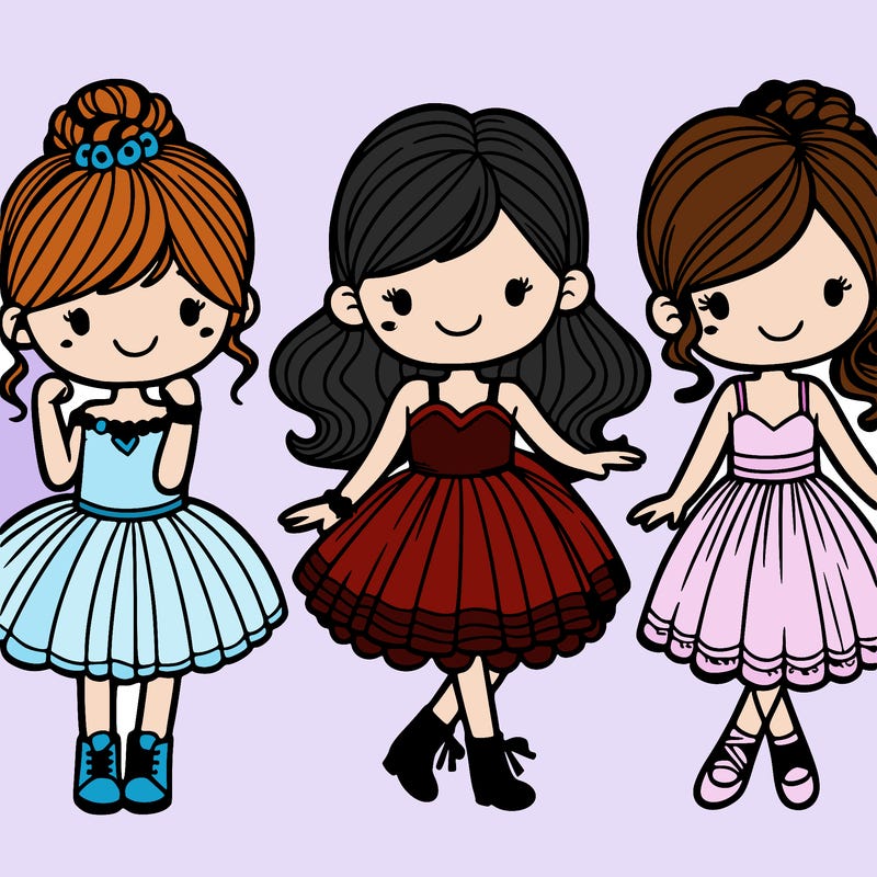 girls in party dresses