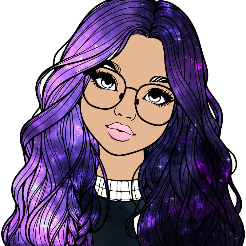 girl with long hair and freckles and glasses realistic