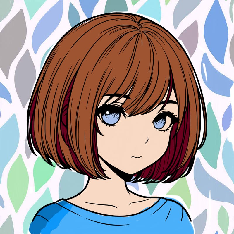 realistic girl with short hair