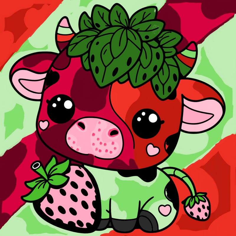 cute strawberry cow