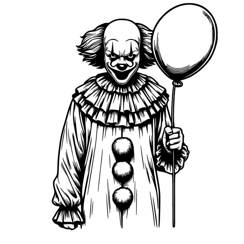 realistic creepy pennywise full costume holding balloon