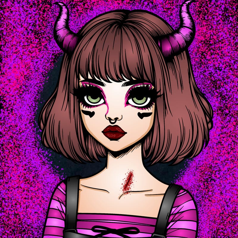 realistic girl with horns