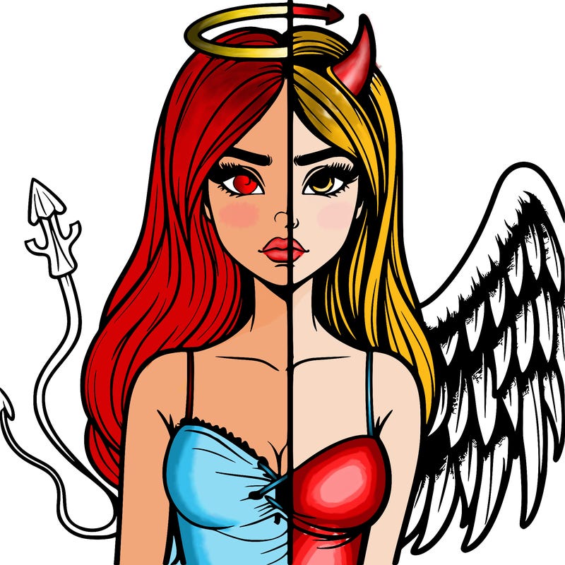 devil vs angel realistic girl