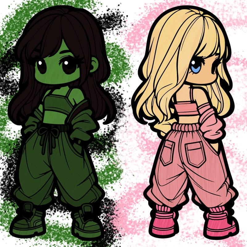 girl in crop top and baggy pants