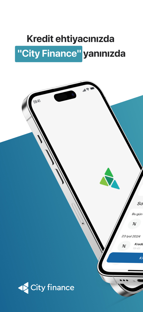 City Finance Mobile - Oberfläche der mobilen City Finance-Anwendung zur Verwaltung von Krediten und Darlehen in Aserbaidschan