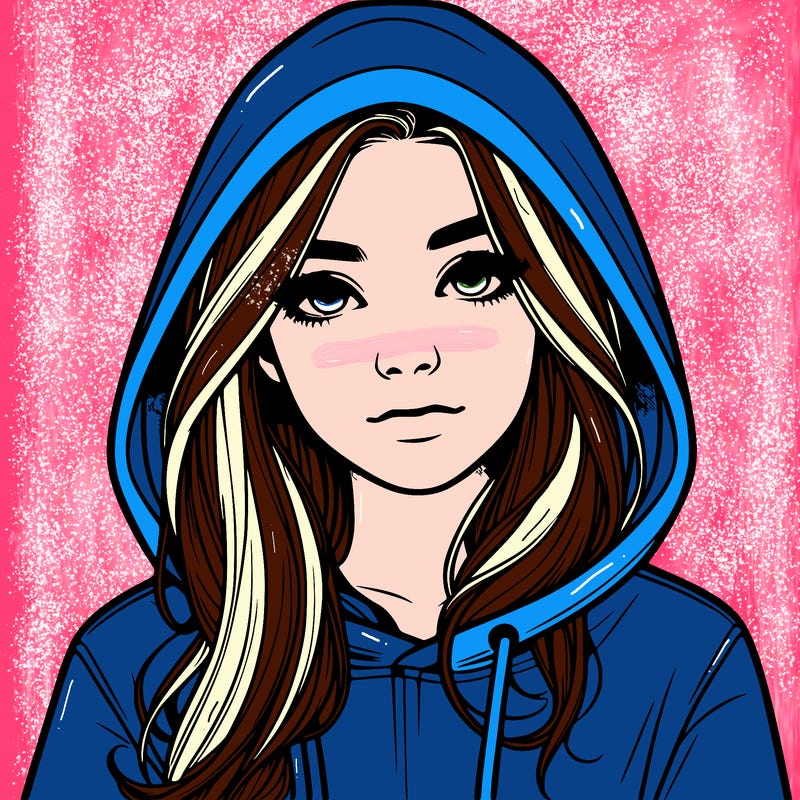 realistic girl with a hoodie