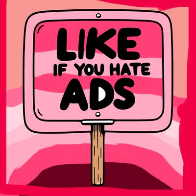 a sign that says like if you hate ads