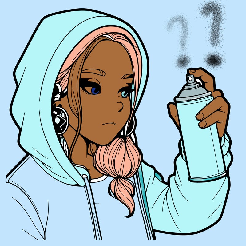 a realistic girl, spray painting