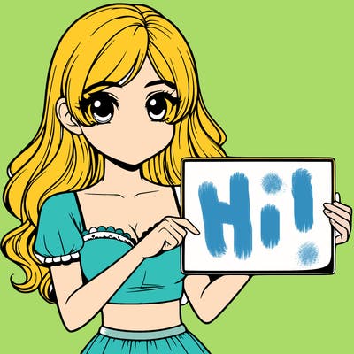 realistic pretty girl holding blank sign